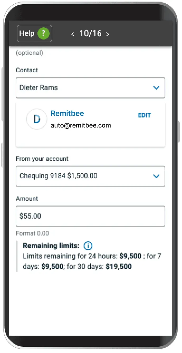 BMO bank eTransfer setup